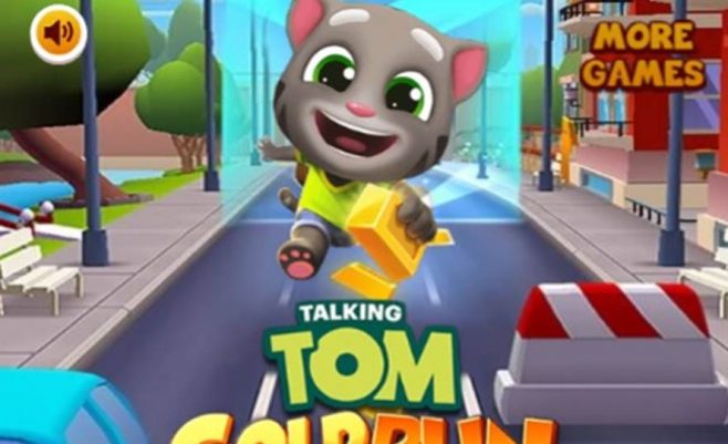 Žaidimas vaikams Kalbantis Tomas bėga.